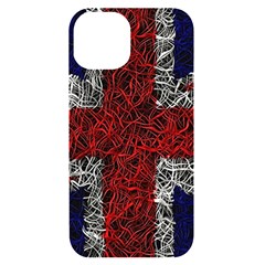 Union Jack Flag Uk Patriotic Iphone 14 Black Uv Print Case by Celenk