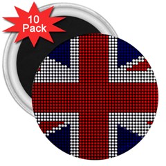 Union Jack Flag British Flag 3  Magnets (10 Pack)  by Celenk