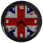 Union Jack Flag British Flag Wall Clock (Black) Front