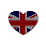 Union Jack Flag British Flag Rubber Coaster (Heart) Front