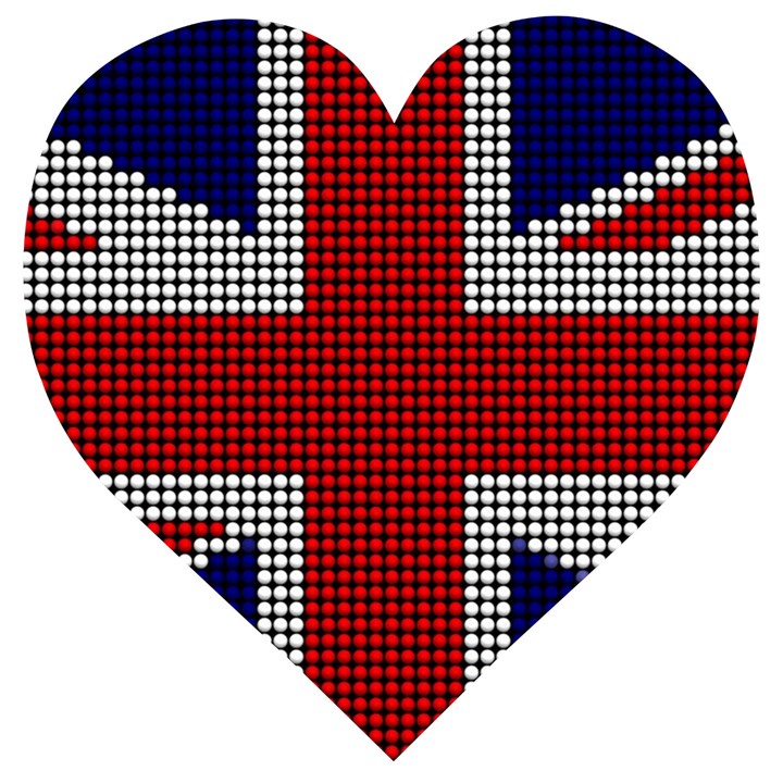 Union Jack Flag British Flag Wooden Puzzle Heart