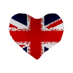 Union Jack London Flag Uk Standard 16  Premium Heart Shape Cushions by Celenk