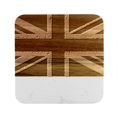 Union Jack London Flag Uk Marble Wood Coaster (square)