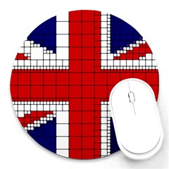 Union Jack Flag Uk Patriotic Round Mousepad by Celenk