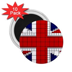 Union Jack Flag Uk Patriotic 2 25  Magnets (10 Pack)  by Celenk