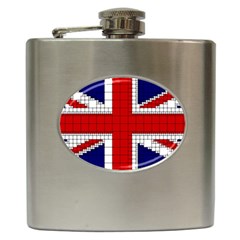 Union Jack Flag Uk Patriotic Hip Flask (6 Oz) by Celenk