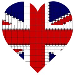 Union Jack Flag Uk Patriotic Wooden Puzzle Heart by Celenk