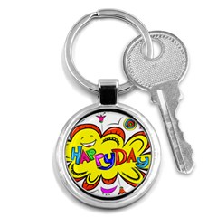 Happy Happiness Child Smile Joy Key Chain (round) by Celenk