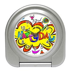 Happy Happiness Child Smile Joy Travel Alarm Clock by Celenk