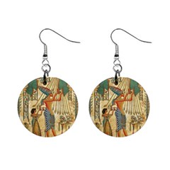 Egyptian Man Sun God Ra Amun Mini Button Earrings by Celenk