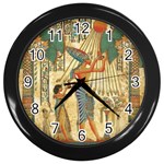 Egyptian Man Sun God Ra Amun Wall Clock (Black) Front