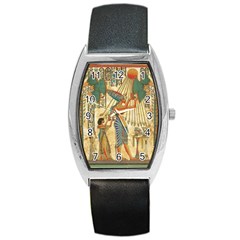 Egyptian Man Sun God Ra Amun Barrel Style Metal Watch by Celenk