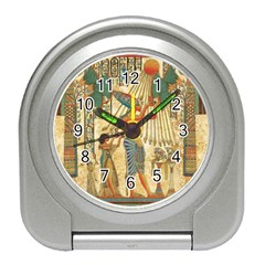 Egyptian Man Sun God Ra Amun Travel Alarm Clock by Celenk