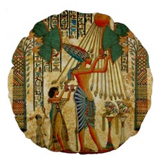 Egyptian Man Sun God Ra Amun Large 18  Premium Round Cushions by Celenk