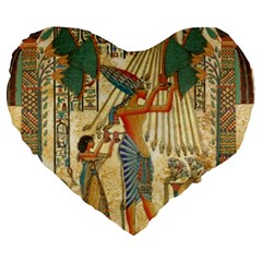 Egyptian Man Sun God Ra Amun Large 19  Premium Heart Shape Cushions by Celenk