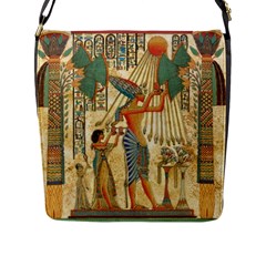 Egyptian Man Sun God Ra Amun Flap Closure Messenger Bag (L)