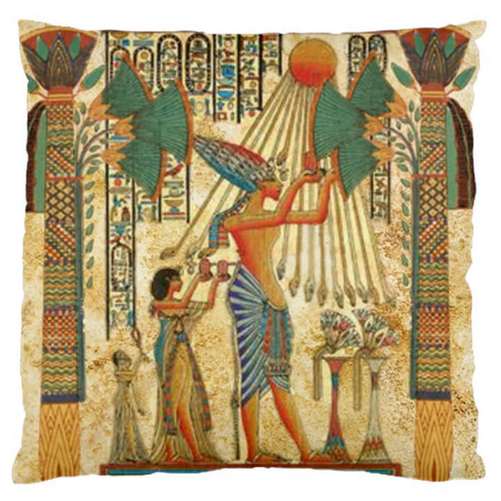 Egyptian Man Sun God Ra Amun Large Premium Plush Fleece Cushion Case (Two Sides)