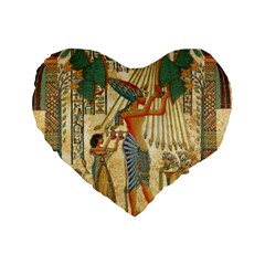 Egyptian Man Sun God Ra Amun Standard 16  Premium Flano Heart Shape Cushions by Celenk