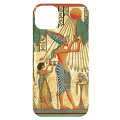 Egyptian Man Sun God Ra Amun Iphone 14 Plus Black Uv Print Case by Celenk