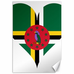 Heart Love Flag Antilles Island Canvas 12  X 18 