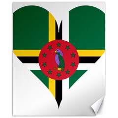 Heart Love Flag Antilles Island Canvas 11  X 14  by Celenk