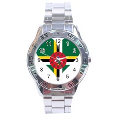 Heart Love Flag Antilles Island Stainless Steel Analogue Watch by Celenk