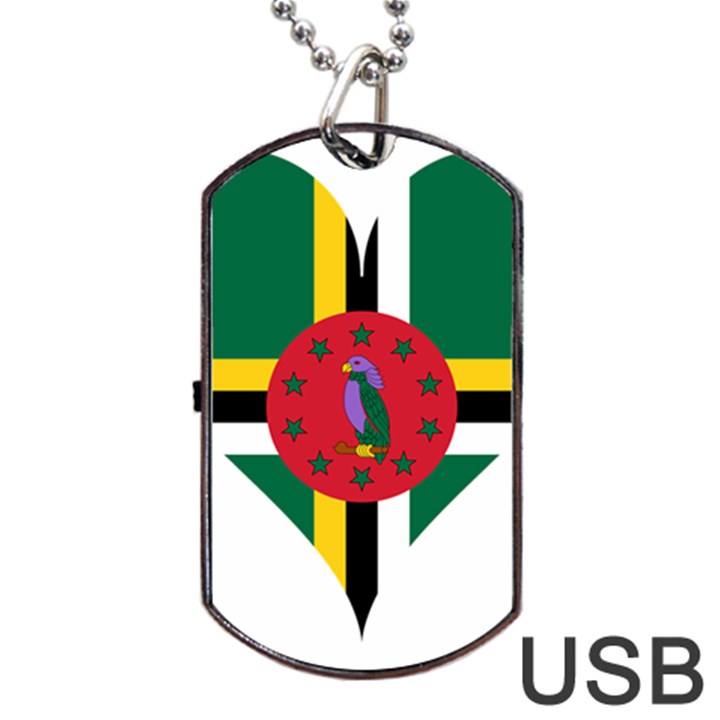 Heart Love Flag Antilles Island Dog Tag USB Flash (One Side)