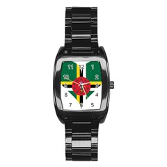 Heart Love Flag Antilles Island Stainless Steel Barrel Watch by Celenk