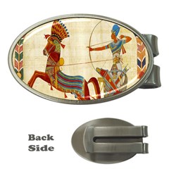 Egyptian Tutunkhamun Pharaoh Design Money Clips (oval)  by Celenk