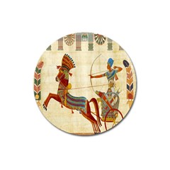 Egyptian Tutunkhamun Pharaoh Design Magnet 3  (round) by Celenk