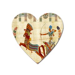 Egyptian Tutunkhamun Pharaoh Design Heart Magnet by Celenk