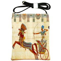 Egyptian Tutunkhamun Pharaoh Design Shoulder Sling Bag by Celenk