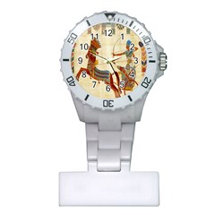 Egyptian Tutunkhamun Pharaoh Design Plastic Nurses Watch by Celenk