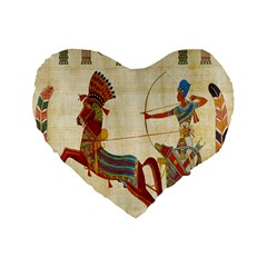 Egyptian Tutunkhamun Pharaoh Design Standard 16  Premium Flano Heart Shape Cushions by Celenk