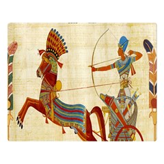 Egyptian Tutunkhamun Pharaoh Design Two Sides Premium Plush Fleece Blanket (large) by Celenk