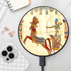 Egyptian Tutunkhamun Pharaoh Design Wireless Fast Charger(black) by Celenk