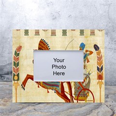 Egyptian Tutunkhamun Pharaoh Design White Tabletop Photo Frame 4 x6  by Celenk