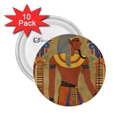 Egyptian Tutunkhamun Pharaoh Design 2 25  Buttons (10 Pack)  by Celenk