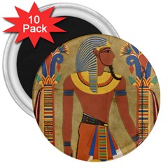 Egyptian Tutunkhamun Pharaoh Design 3  Magnets (10 Pack)  by Celenk