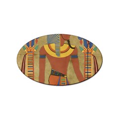 Egyptian Tutunkhamun Pharaoh Design Sticker (oval) by Celenk