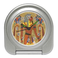 Egyptian Tutunkhamun Pharaoh Design Travel Alarm Clock by Celenk