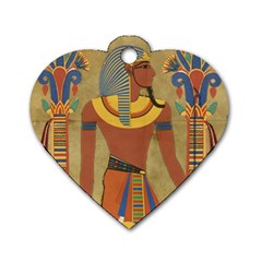 Egyptian Tutunkhamun Pharaoh Design Dog Tag Heart (two Sides) by Celenk