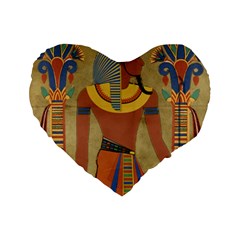 Egyptian Tutunkhamun Pharaoh Design Standard 16  Premium Flano Heart Shape Cushions by Celenk