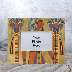 Egyptian Tutunkhamun Pharaoh Design White Tabletop Photo Frame 4 x6  by Celenk