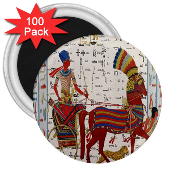 Egyptian Tutunkhamun Pharaoh Design 3  Magnets (100 pack)