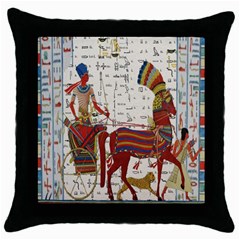 Egyptian Tutunkhamun Pharaoh Design Throw Pillow Case (black) by Celenk