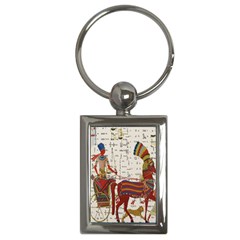 Egyptian Tutunkhamun Pharaoh Design Key Chain (rectangle) by Celenk