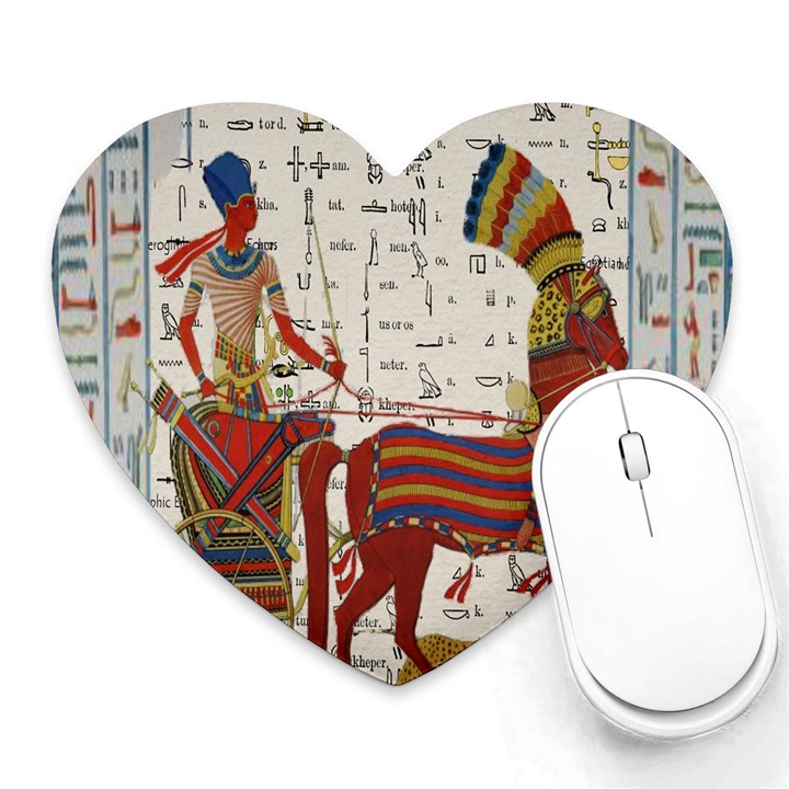 Egyptian Tutunkhamun Pharaoh Design Heart Mousepad