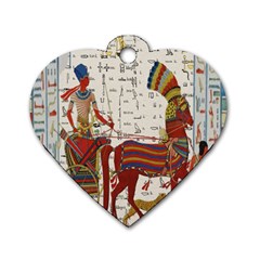 Egyptian Tutunkhamun Pharaoh Design Dog Tag Heart (two Sides) by Celenk