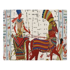 Egyptian Tutunkhamun Pharaoh Design Two Sides Premium Plush Fleece Blanket (large) by Celenk